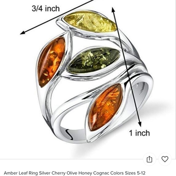 𝅺✨ Summer fun Ring. Multi color fresh leaf pattern. Size 8 - Picture 7 of 9